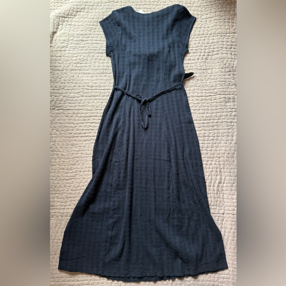 Free People Nalani Midi Tie Front Black Dress - NWT size Large - Picture 5 of 5